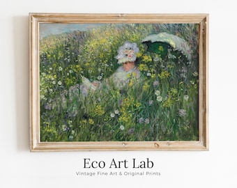 Claude Monet "Dans La Prairie" Painting Famous Monet Art. Instant Download Vintage Decor. Vintage Landscape Printable Wall Art. Spring Decor