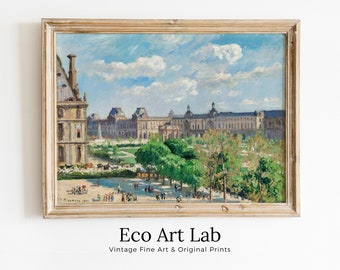 View of the Place du Carrousel in Paris Painting. Printable Famous Art Print. Instant Download Vintage Cityscape Wall Decor. Fine Art Print
