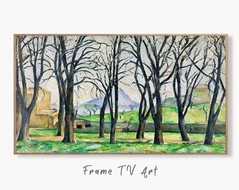 Samsung Frame TV Art 4K Chestnut Trees Famous Paul Cézanne Painting. Instant Download Nature Landscape Wall Art for Frame TV. Vintage Art