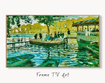 Samsung Frame TV Art 4K Claude Monet La Grenouillère Famous Painting. Instant Download Vintage Art for Samsung Frame TV. Monet Art for TV