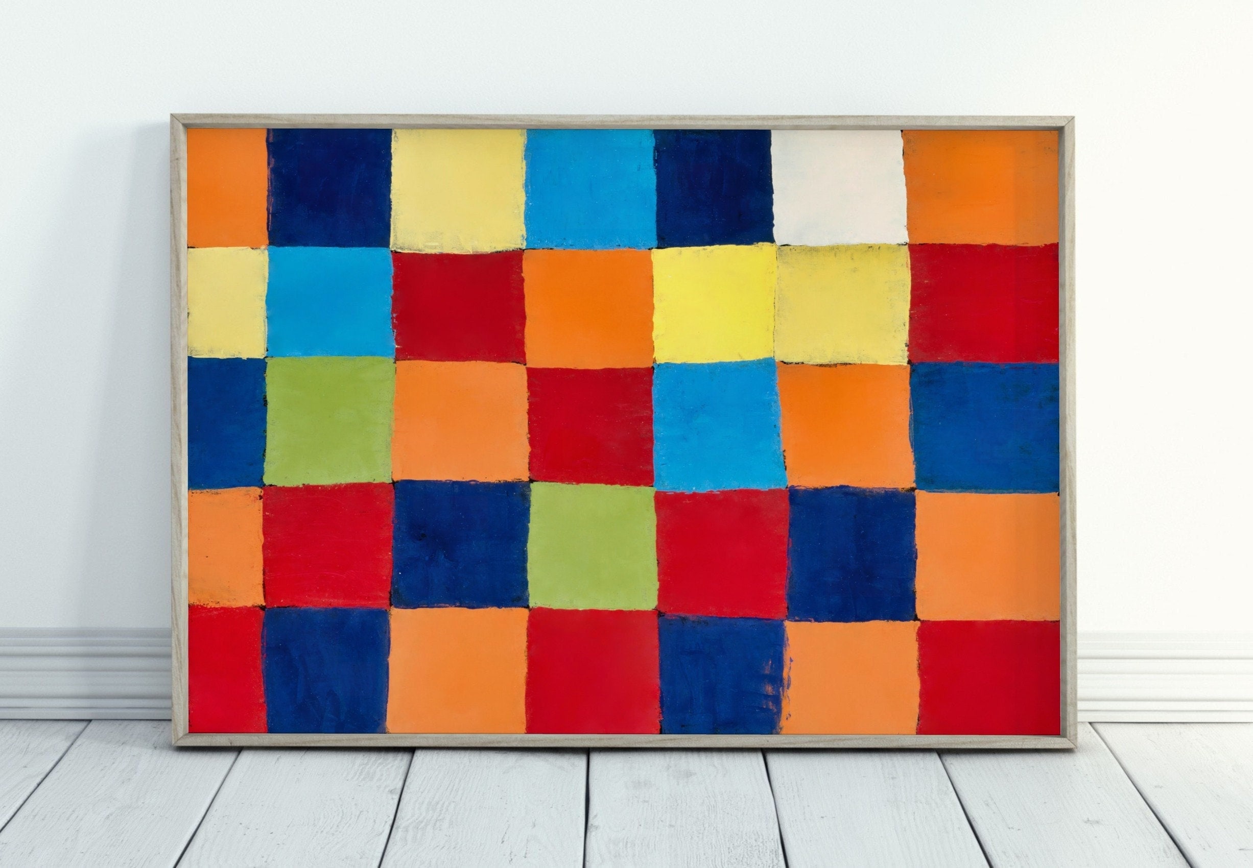 Vintage Paul Klee Colorful Abstract Painting. 