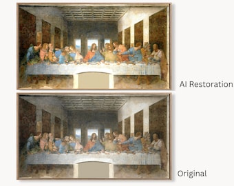 The Last Supper Wall Art – Frame TV Art 8K 4K Download – Jesus Painting Christian Artwork – Samsung Frame TV Decor – Original + AI Restored