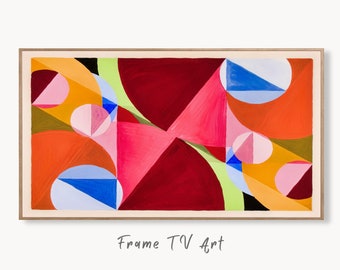 Samsung Frame TV Art 4K Colorful Geometric Abstract Art. Instant Download Vintage Abstract Watercolor Painting. Art for Frame TV