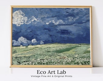 Printable Famous Art Print | Vincent van Gogh Wheatfield Under Thunderclouds | Instant Download | Vintage Painting | Fine Art Print