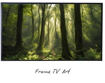 Deep Green Forest Art for Samsung Frame TV I 4K Nature Digital Display I Modern Nature Decor for Home