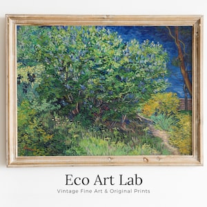 Vincent van Gogh Lilac Bush Famous Painting. Instant Download Vintage Decor. Van Gogh Botanical Printable Wall Art. Vintage Floral Poster