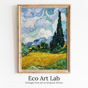 Vincent van Gogh Weizen Feld druckbare berühmte Kunstdruck. sofortiger Download van Gogh vertikale Vintage Malerei Wanddekor. Fine Art Druck