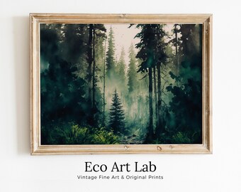 Affiche Poster 50x70cm Forêt Hiver Arbres - Déco Murale - Neuf