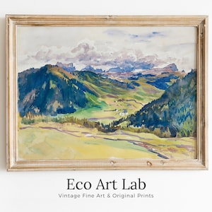 John Singer Sargent Famous Mountain Landscape Painting. Instant Download Vintage Decor. Mountain Valley Print Printable Art. Vintage Decor
