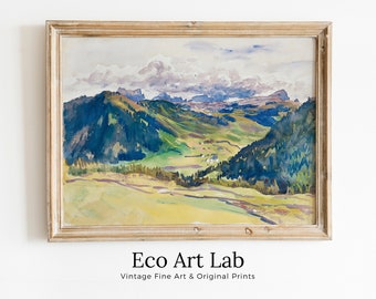 John Singer Sargent Famous Mountain Landscape Painting. Instant Download Vintage Decor. Mountain Valley Print Printable Art. Vintage Decor