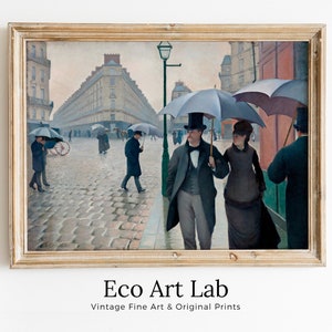 Paris Street Rainy Day Famous Vintage Painting Printable Wall Art. Antique French Art Print Oil Painting. Downloadable Art. Paris Wall Art