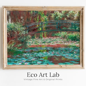 Claude Monet The Water Lily Pond Famous Painting. Instant Download Vintage Decor. Monet Botanical Print Printable Wall Art. Vintage Decor