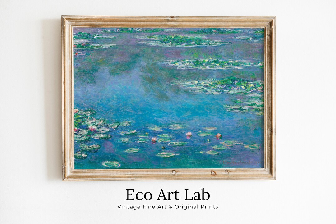 クロード・モネ　額縁　絵画　洋画 クロード・モネ 「睡蓮（1908年）」 F6号 額入り 複製画 名画額縁 風景