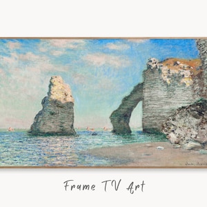 Samsung Frame TV Art 4K Monet Sea & Cliffs Famous Painting. Instant Download. Vintage Art for the Samsung Frame TV. Claude Monet Art for TV