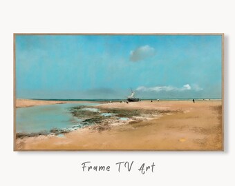Samsung Frame TV Art 4K Edgar Degas Beach at Low Tide Painting. Instant Download Famous Vintage Art for the Samsung Frame TV. Degas Art