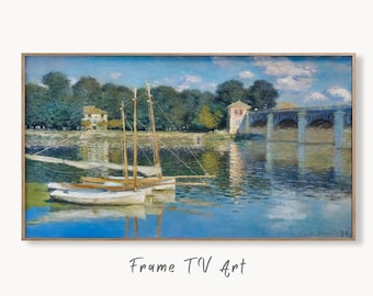 Samsung Frame TV Art 4K Monet Argenteuil Bridge Famous Painting. Instant Download Vintage Art for Samsung Frame TV. Claude Monet Art for TV