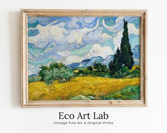 Vincent van Gogh Wheat Field Printable Famous Art Prints. Instant Download van Gogh Print Vintage Painting Wall Decor. Fine Art Print