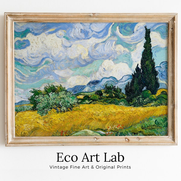 Campo de Trigo de Vincent van Gogh Impressão de Arte Famosa. Instant Download van Gogh Print Vintage Painting Wall Decor