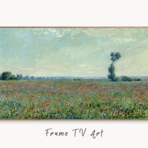 Samsung Frame TV Art 4K Poppy Field Famous Painting by Claude Monet. Instant Download Landscape Wall Art for the Frame TV. Vintage Wall Art