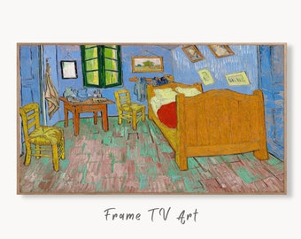 Samsung Frame TV Art 4K "The Bedroom" Famous Painting by Vincent van Gogh. Instant Download van Gogh Art for the Frame TV. Vintage Art