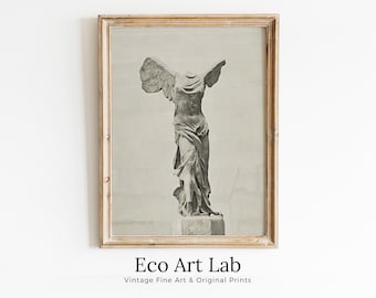 Greek Mythology Winged Victory of Samothrace Printable Wall Art. Greek Sculpture Decor, Aesthetic Minimalist Decor Greek Goddess Statue.
