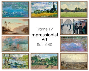 Set of 40 Samsung Frame TV 4K Art. Ultimate Impressionist Famous Paintings Collection. Van Gogh Monet Art Set. Instant Download Frame TV Art