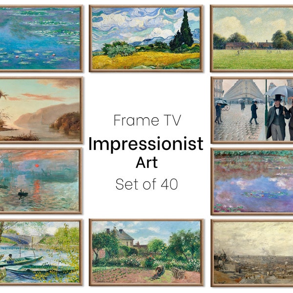 Set of 40 Samsung Frame TV 4K Art. Ultimate Impressionist Famous Paintings Collection. Van Gogh Monet Art Set. Instant Download Frame TV Art