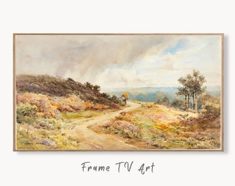 Samsung Frame TV Art 4K Vintage Autumn Landscape Painting. Instant Download Colorful Autumn Art for the Frame TV. Landscape Art for TV