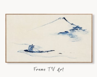 Samsung Frame TV Art 4K Minimalist Mount Fuji Landscape Vintage Japanese Wall Art. Instant Download Antique Japanese Art for the Frame TV.