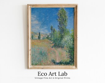 Famous Claude Monet Saint Martin Island Landscape Painting. Instant Download Vintage Printable Art. Spring Landscape Printable Wall Art