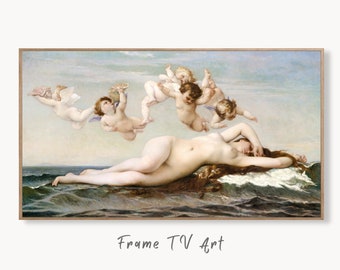 Samsung Frame TV Art 4K Greek Mythology Art Birth of Venus Vintage Painting. Instant Download Antique Nude Greek Goddess Art for Frame TV