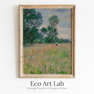 Flowering Meadow Claude Monet Painting. Famous Monet Art. Instant Download Vintage Decor. Vintage Landscape Printable Wall Art. Spring Decor
