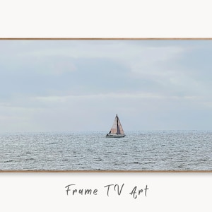 Samsung Frame TV Art 4K Sailboat Digital Painting Nautical Wall Art. Instant Download Boat Painting for the Frame TV. Sailing Art for TV