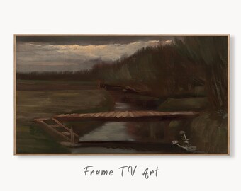 Samsung Frame TV Art 4K Vincent van Gogh Rustic Moody Vintage Landscape Painting. Instant Download Antique Oil Painting. Art for Frame TV