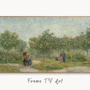 Samsung Frame TV Art 4K Garden with Lovers Famous Painting by Vincent van Gogh. Instant Download van Gogh Art for the Frame TV. Vintage Art