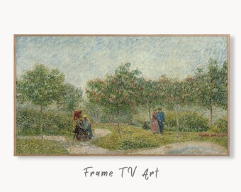 Samsung Frame TV Art 4K Garden with Lovers Famous Painting by Vincent van Gogh. Instant Download van Gogh Art for the Frame TV. Vintage Art