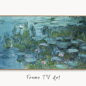 Samsung Frame TV Art 4K Famous Water Lilies Claude Monet Painting. Instant Download Botanical Wall Art for the Frame TV. Vintage Wall Art