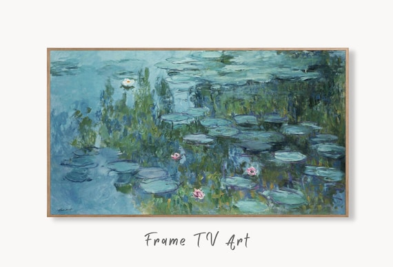 Samsung Frame TV Art 4K Famous Water Lilies Claude Monet Painting. Instant Download Botanical Wall Art for the Frame TV. Vintage Wall Art