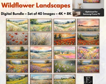 Frame TV Wildflower Landscape Art • Set of 40 Digital Downloads • Samsung Frame TV Spring Art Bundle in 4K/8K
