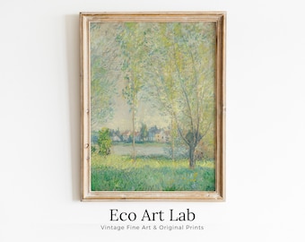 Willows Landscape Claude Monet Famous Painting Fine Art. Instant Download Vintage Art. Vintage Landscape Printable Wall Art. Spring Decor