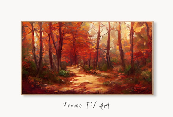 Samsung Frame TV Art 4K Dense Autumn Forest Trail Landscape - Etsy