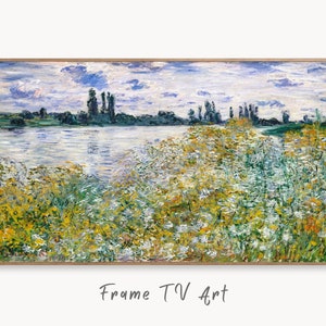 Samsung Frame TV Art 4K Monet Flowers on The Seine Famous Painting. Instant Download Vintage Art for Samsung Frame TV. Claude Monet TV Art