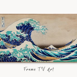 Samsung Frame TV Art 4K Great Wave off Kanagawa Japanese Wall Art. Instant Download Antique Japanese Art for the Frame TV. Vintage Wall Art