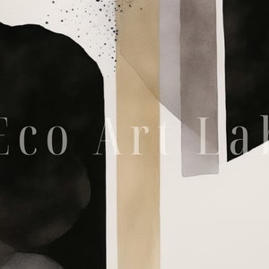 Minimalist Set of 3 Art Prints. Black and White Abstract Poster Set ...