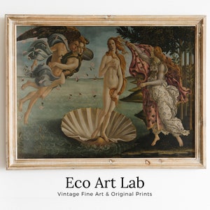 The Birth of Venus Vintage Famous Painting. Ancient Greek Mythology Painting Goddess Art. Antique Greek Mythology Art PRINTABLE Digital