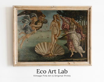 The Birth of Venus Vintage Famous Painting. Ancient Greek Mythology Painting Goddess Art. Antique Greek Mythology Art PRINTABLE Digital