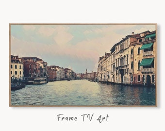 Samsung Frame TV Art 4K Venice Grand Canal Digital Painting. Instant Download Art for TV. Colorful Frame TV Art. Italy Landscape Painting