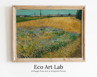 Vincent van Gogh Wheatfield Printable Famous Art Print. Instant Download. van Gogh Print. Vintage Landscape Painting Wall Decor. Fine Art