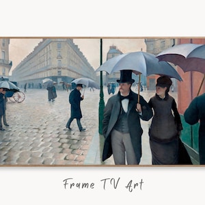 Samsung Frame TV Art 4K Famous Paris Street Rainy Day Painting by Gustave Caillebotte. Instant Download Art for Frame TV. Vintage Wall Art