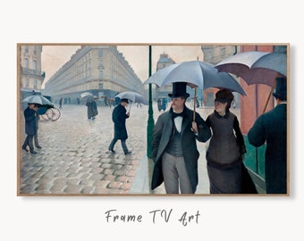 Samsung Frame TV Art 4K Famous Paris Street Rainy Day Painting by Gustave Caillebotte. Instant Download Art for Frame TV. Vintage Wall Art